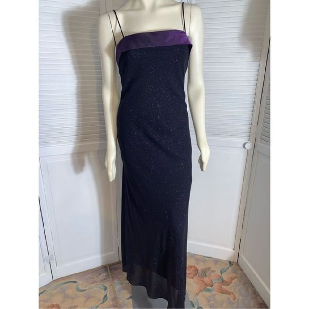 Vintage Purple and Black Maxi Dress